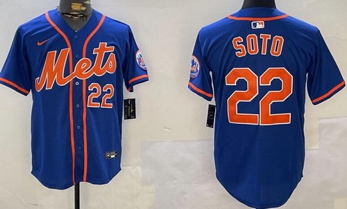 New York Mets #22 Juan Soto Blue Limited Jersey