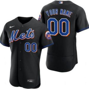 New York Mets Customized Black 2022 Authentic Jersey
