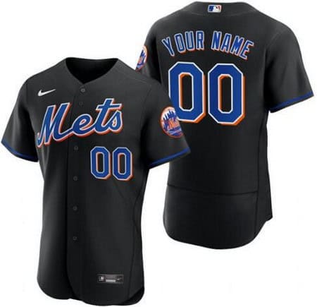New York Mets Customized Black 2022 Authentic Jersey