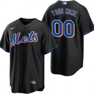 New York Mets Customized Black 2022 Cool Base Jersey