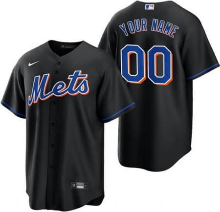 New York Mets Customized Black 2022 Cool Base Jersey