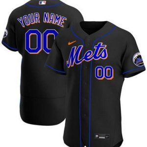 New York Mets Customized Black Authentic Jersey