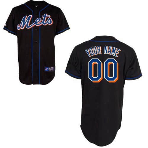 New York Mets Customized Black Cool Base Jersey