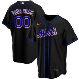 New York Mets Customized Black Nike Cool Base Jersey