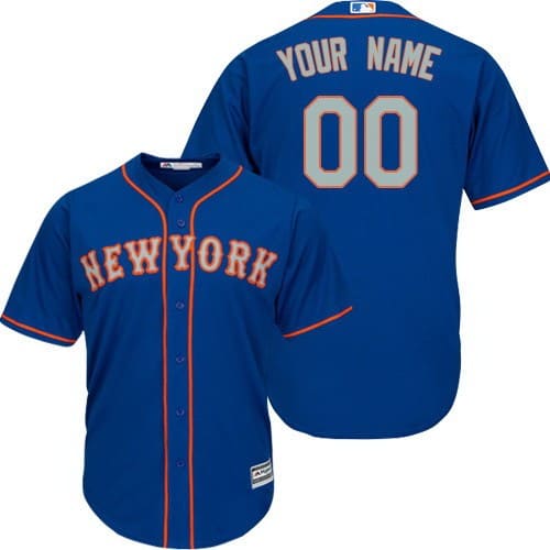 New York Mets Customized Blue 2 Cool Base Jersey