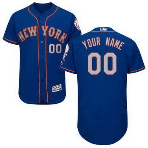 New York Mets Customized Blue 2 FlexBase Jersey