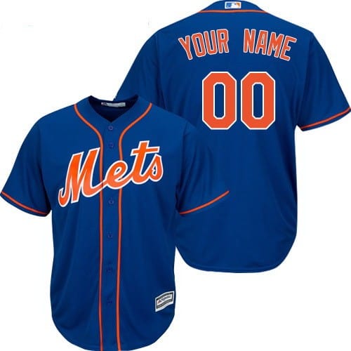 New York Mets Customized Blue Cool Base Jersey