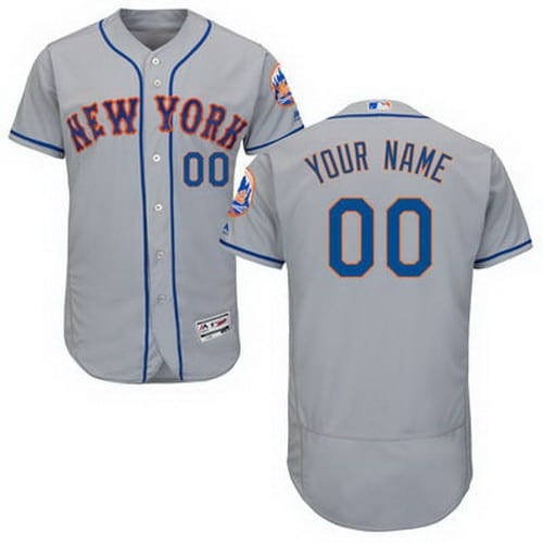 New York Mets Customized Gray FlexBase Jersey