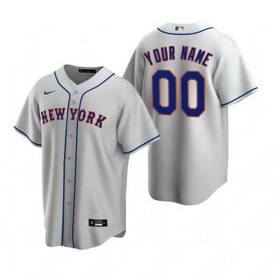 New York Mets Customized Gray Road 2020 Cool Base Jersey