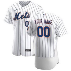 New York Mets Customized White Stripes 2020 FlexBase Jersey