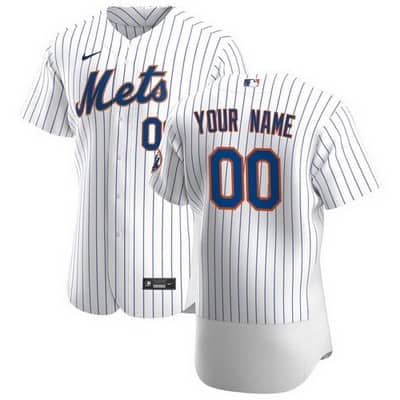 New York Mets Customized White Stripes 2020 FlexBase Jersey