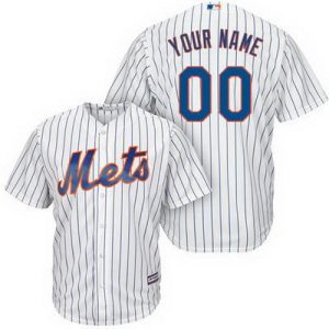 New York Mets Customized White Stripes Cool Base Jersey