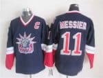 New York Rangers #11 Mark Messier Navy Blue Statue of Liberty Throwback Jersey