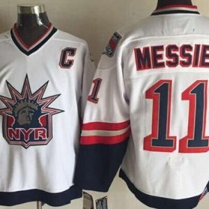 New York Rangers #11 Mark Messier White Statue of Liberty Throwback Jersey