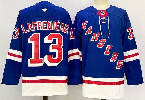 New York Rangers #13 Alexis Lafreniere Blue Authentic Jersey