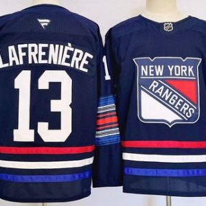 New York Rangers #13 Alexis Lafreniere Navy Alternate Authentic Jersey