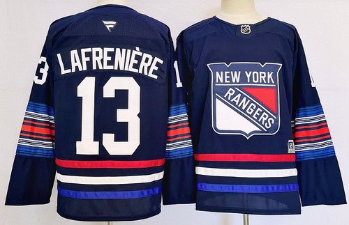 New York Rangers #13 Alexis Lafreniere Navy Alternate Authentic Jersey