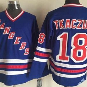 New York Rangers #18 Marc Staal Blue Throwback Jersey