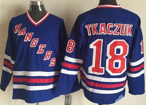 New York Rangers #18 Marc Staal Blue Throwback Jersey