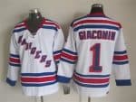 New York Rangers #1 Eddie Giacomin White Jersey