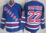 New York Rangers #22 Mike Gartner Blue Throwback Jersey
