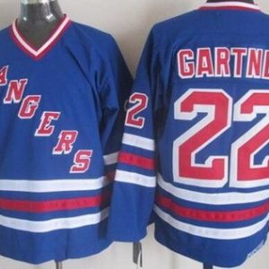 New York Rangers #22 Mike Gartner Blue Throwback Jersey