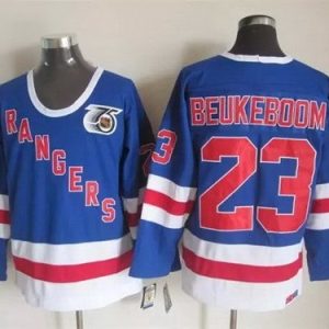 New York Rangers #23 Jeff Beukeboom Blue 75th Throwback Jersey