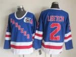 New York Rangers #2 Brian Leetch Blue 75th Throwback Jersey