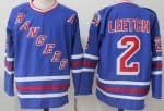 New York Rangers #2 Brian Leetch Blue CCM Throwback Jersey