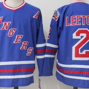 New York Rangers #2 Brian Leetch Blue CCM Throwback Jersey