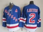 New York Rangers #2 Brian Leetch Blue Throwback Jersey