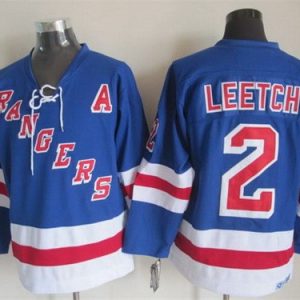 New York Rangers #2 Brian Leetch Blue Throwback Jersey
