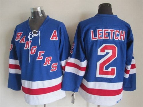 New York Rangers #2 Brian Leetch Blue Throwback Jersey