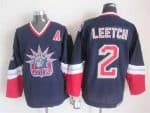 New York Rangers #2 Brian Leetch Navy Blue Statue of Liberty Throwback Jersey
