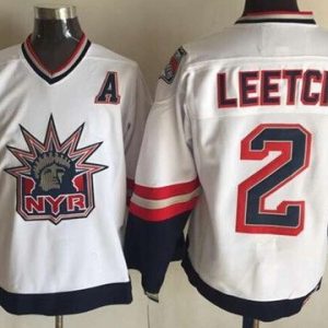 New York Rangers #2 Brian Leetch White Statue of Liberty Throwback Jersey