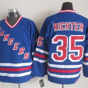New York Rangers #35 Mike Richter Blue Throwback Jersey