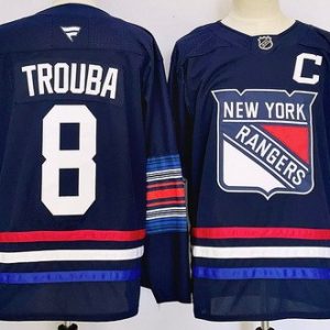 New York Rangers #8 Jacob Trouba Navy Alternate Authentic Jersey