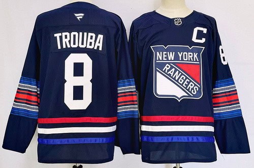 New York Rangers #8 Jacob Trouba Navy Alternate Authentic Jersey