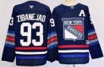 New York Rangers #93 Mika Zibanejad Navy Alternate Authentic Jersey