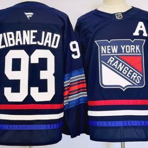 New York Rangers #93 Mika Zibanejad Navy Alternate Authentic Jersey
