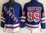 New York Rangers #99 Wayne Gretzky Blue CCM Throwback Jersey