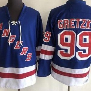 New York Rangers #99 Wayne Gretzky Blue CCM Throwback Jersey