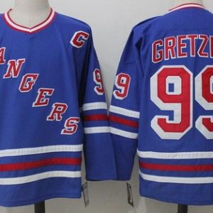 New York Rangers #99 Wayne Gretzky Blue Throwback Jersey
