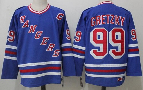 New York Rangers #99 Wayne Gretzky Blue Throwback Jersey