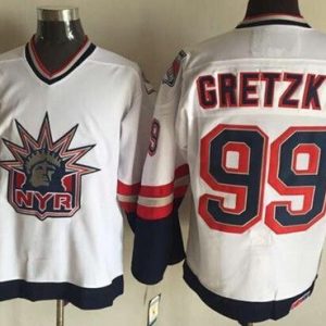 New York Rangers #99 Wayne Gretzky White Statue of Liberty Throwback Jersey