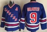 New York Rangers #9 Adam Graves Blue Throwback Jersey