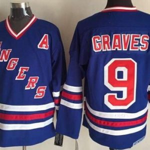New York Rangers #9 Adam Graves Blue Throwback Jersey