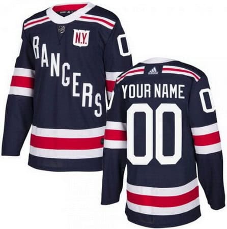 New York Rangers Customized Navy 2018 Winter Classic Authentic Jersey