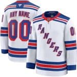 New York Rangers Customized White Fanatics Authentic Jersey