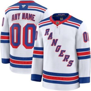 New York Rangers Customized White Fanatics Authentic Jersey